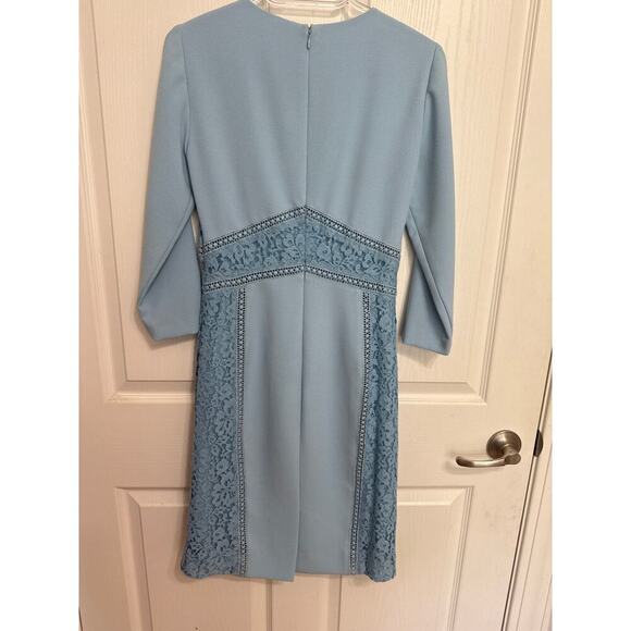 Antonio Melani Powder Blue Dress Size 2 Formal Cocktail Lace Elegant - Picture 6 of 13